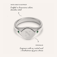 Written In The Stars Initial Signet Ring (Silver)