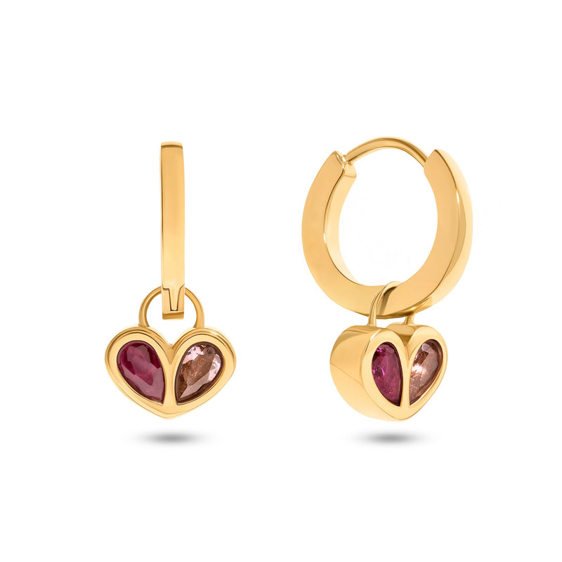 Harmony Heart Huggie Earrings (Gold)