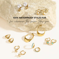 Molten Moonstone Huggie Earrings (Gold)