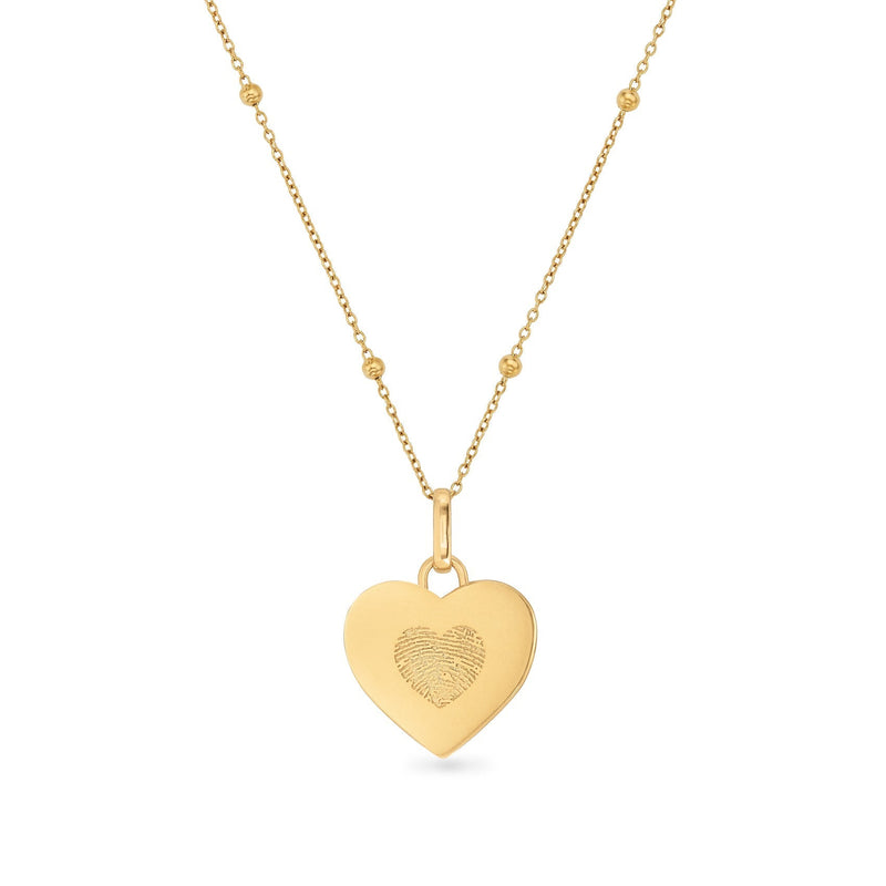 Uniquely Yours Fingerprint Heart Necklace - Multi Fingerprint (Gold) (Copy)
