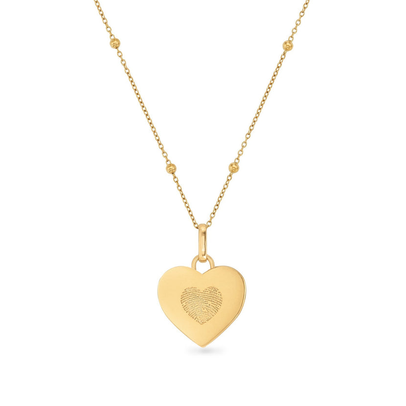 Uniquely Yours Fingerprint Heart Necklace - Multi Fingerprint (Gold) (Copy)