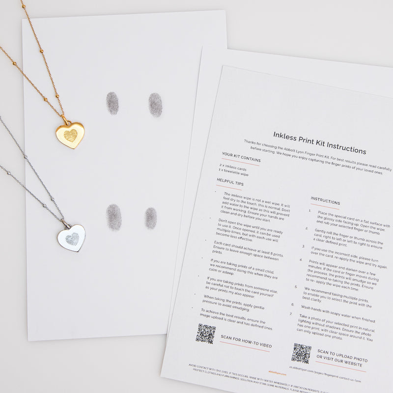 Uniquely Yours Fingerprint Heart Necklace - Single Fingerprint (Gift Version)