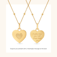 Uniquely Yours Fingerprint Heart Necklace - Multi Fingerprint (Gold) (Copy)
