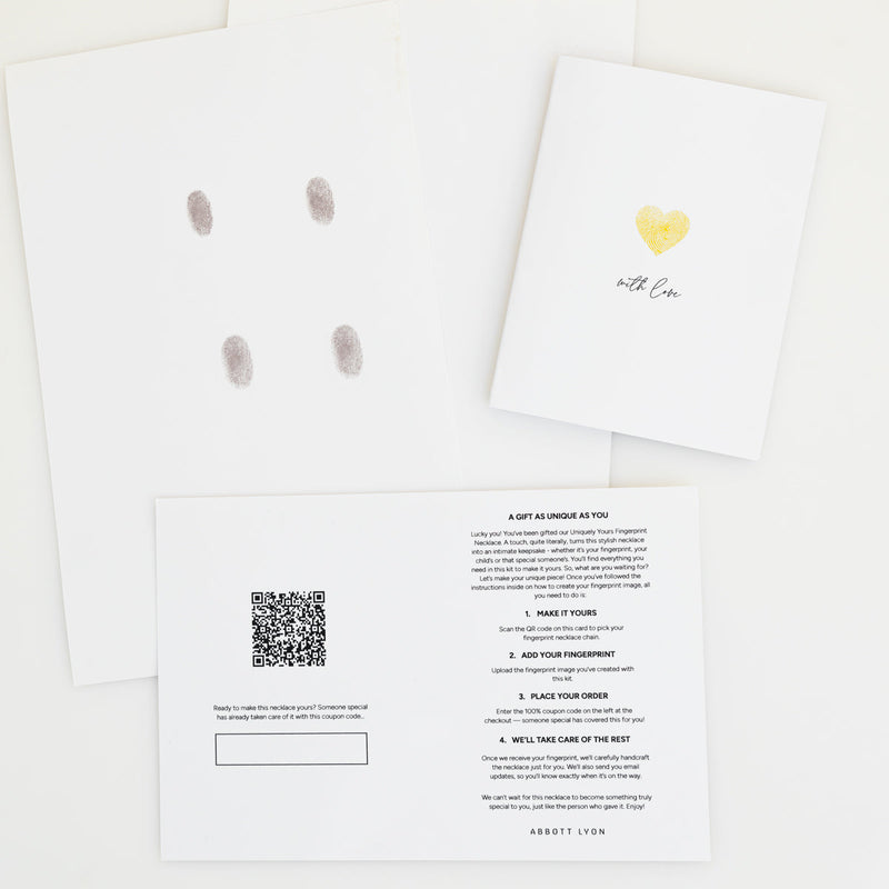 Uniquely Yours Fingerprint Heart Necklace - Single Fingerprint (Gift Version)