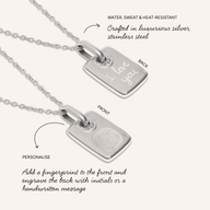 Fingerprint Written In The Stars Tag Necklace (Silver)