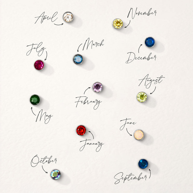 Floating Birthstone Locket Necklace (Silver)