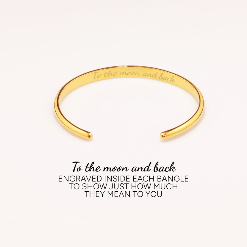 Moon and Back Bangle (Gold)