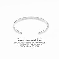 Moon and Back Bangle (Silver)