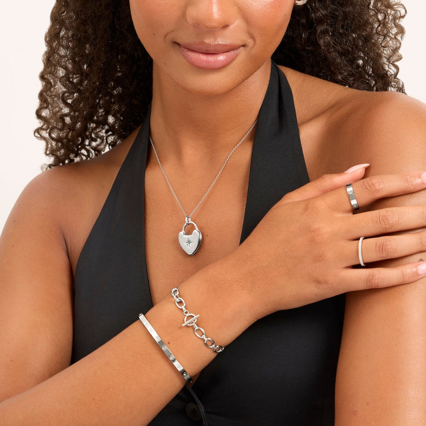 Photo Love Locket Necklace (Silver)