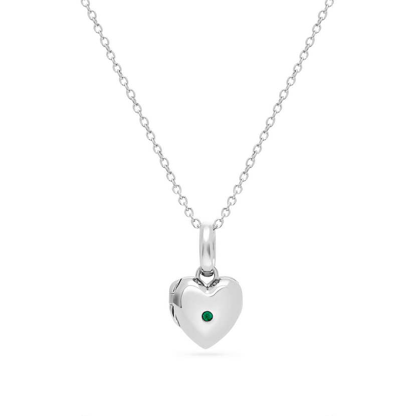 Heart Photo Locket Necklace (Silver)