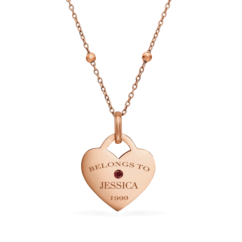 Heart Token Necklace (Rose Gold)
