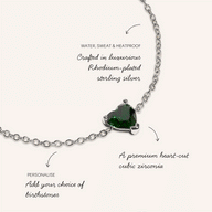 Birthstone Heart Legacy Bracelet 1ct (Silver)