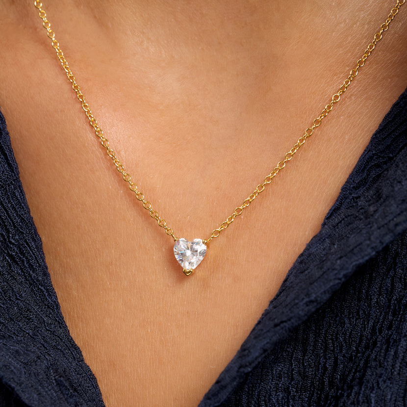 Heart Bracelet & Necklace Set (Gold)