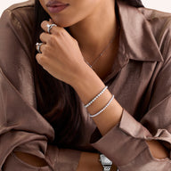 Heart Tennis Bracelet (Silver)
