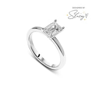 Emerald Cut Solitaire Ring 1ct (Silver)