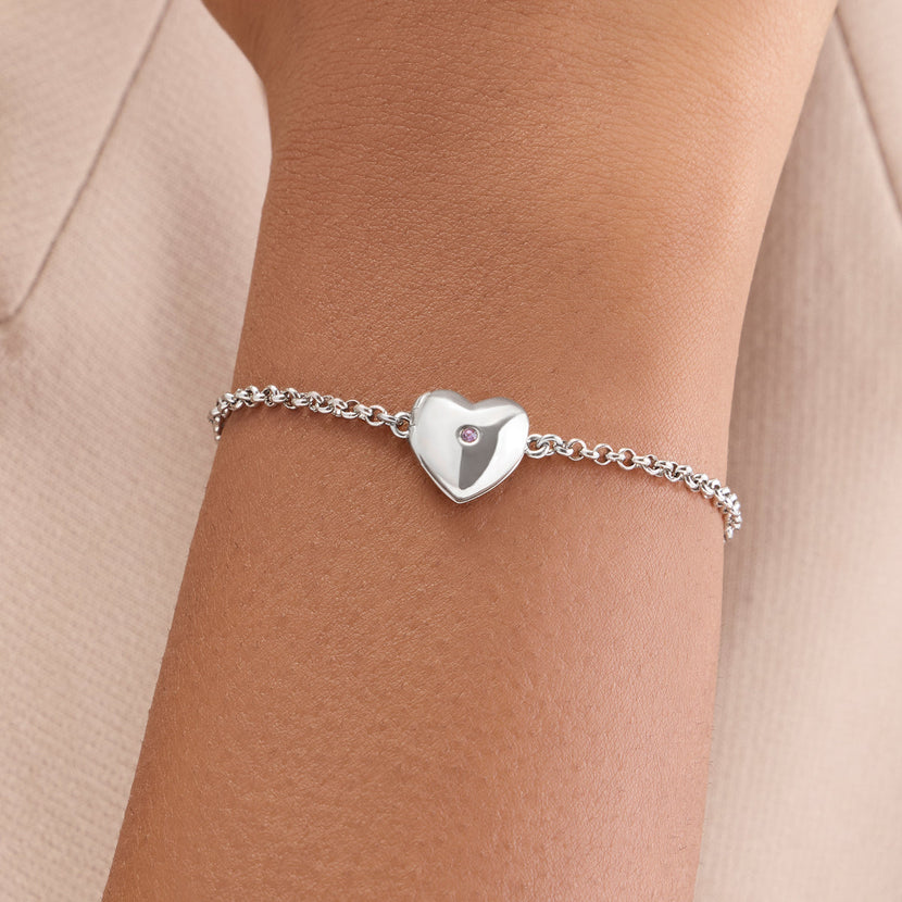 Heart Photo Locket Bracelet (Silver)