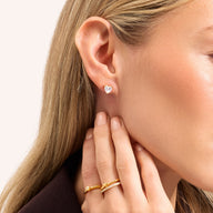 Heart Solitaire Stud Earrings 1ct (Gold)