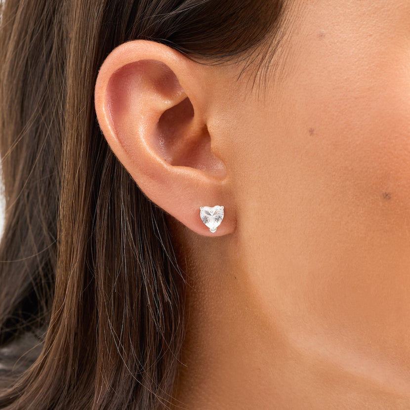 Heart Ring & Earrings (Silver)