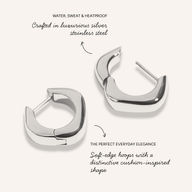 Written In The Stars Soft-Edge Hoops (Silver)