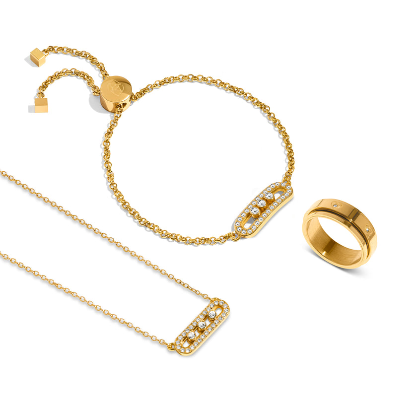 Pavé Kinetic Jewellery Set (Gold)