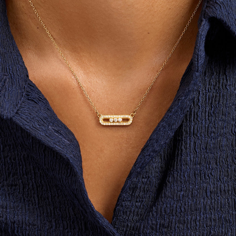 Pavé Kinetic Necklace (Gold)