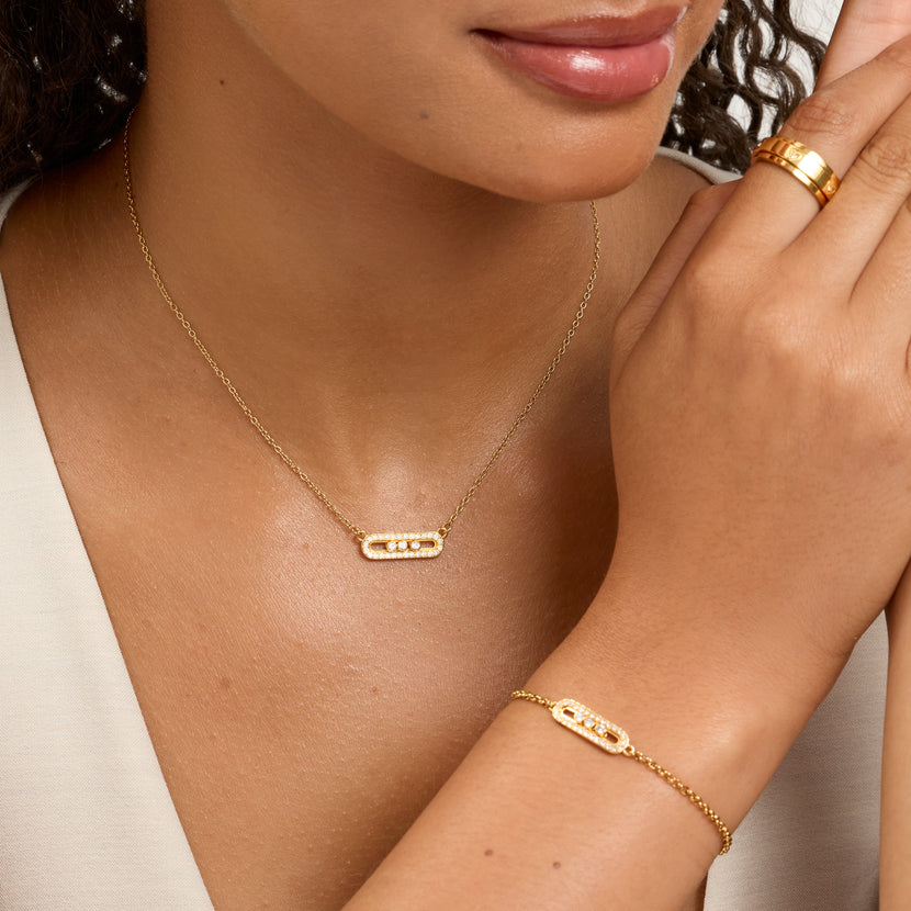 Pavé Kinetic Jewellery Set (Gold)