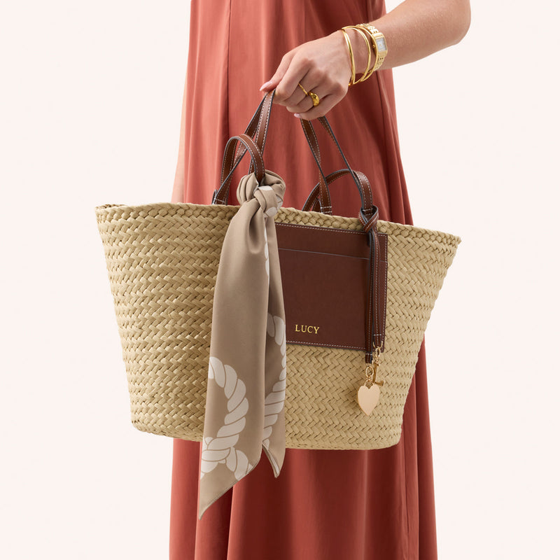 Large Raffia Structured Bag (Natural)