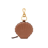 Leather Shell Pouch Keyring (Tan)