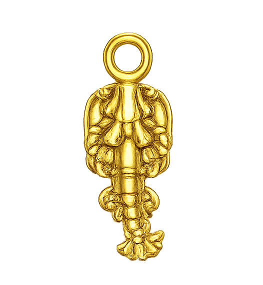 Written In The Sand Lobster Charm (Gold)