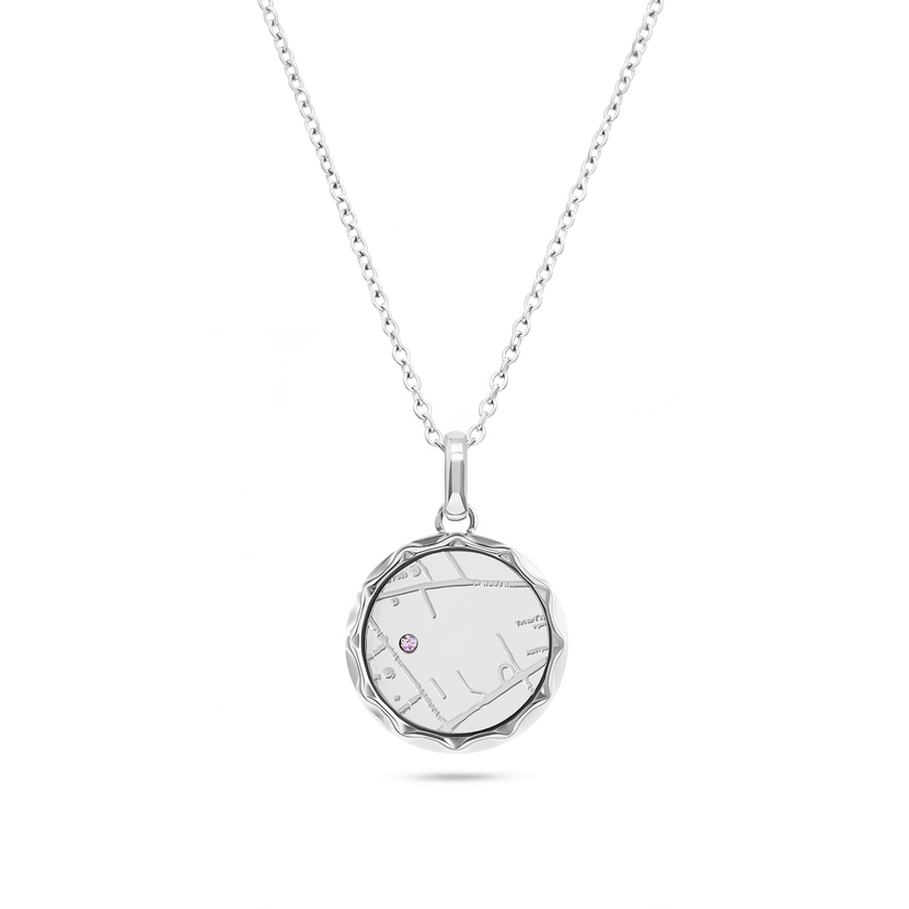 Location Map Necklace (Silver)