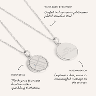Location Map Necklace (Silver)