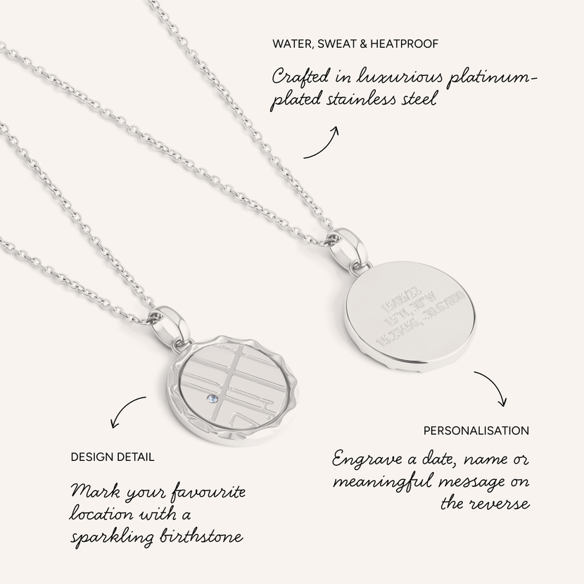 Location Map Necklace (Silver)