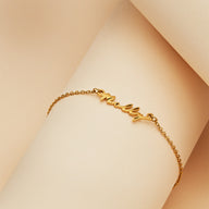 Mini Signature Name Bracelet (Gold)
