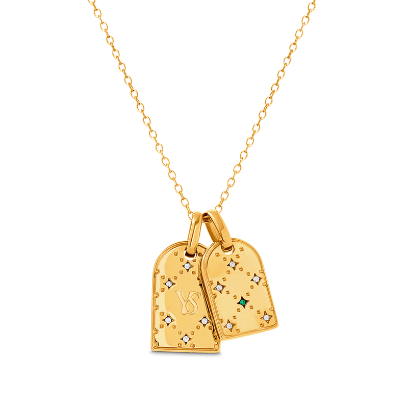 Double Monogram Necklace (Gold)