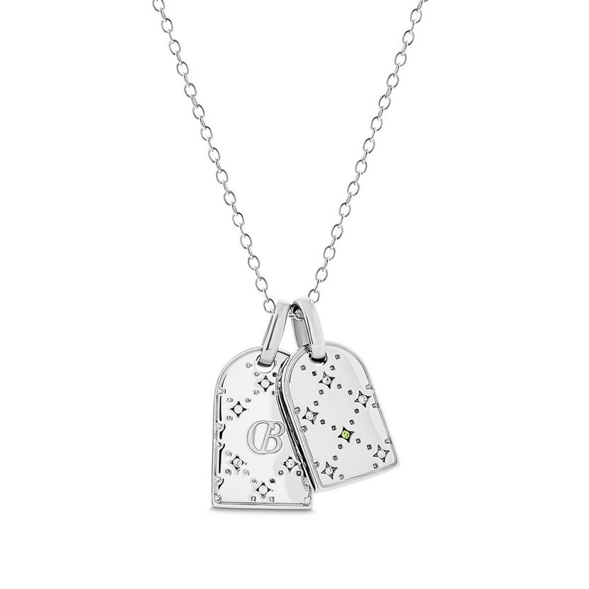 Double Monogram Necklace (Silver)