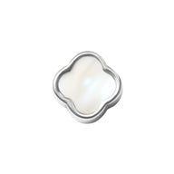 Pearl Clover Necklace Charm (Silver)