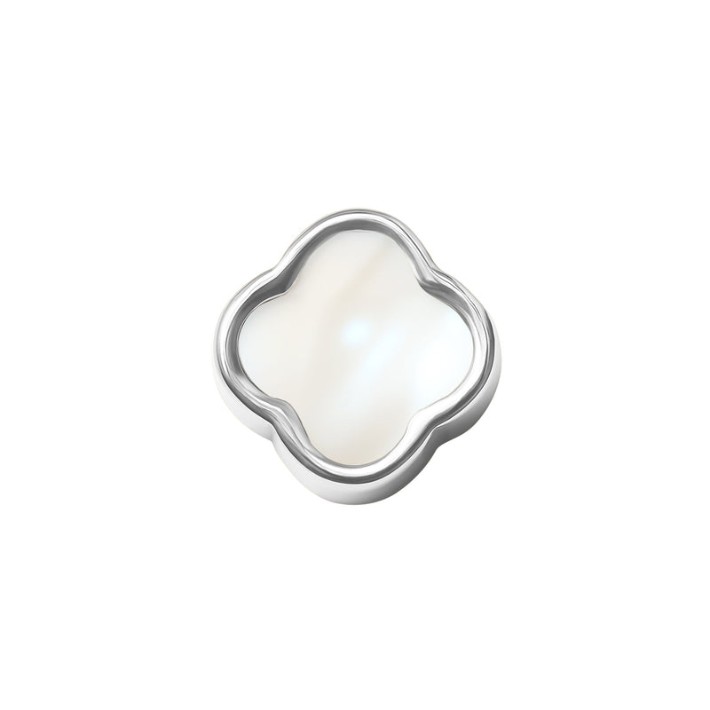 Pearl Clover Necklace Charm (Silver)