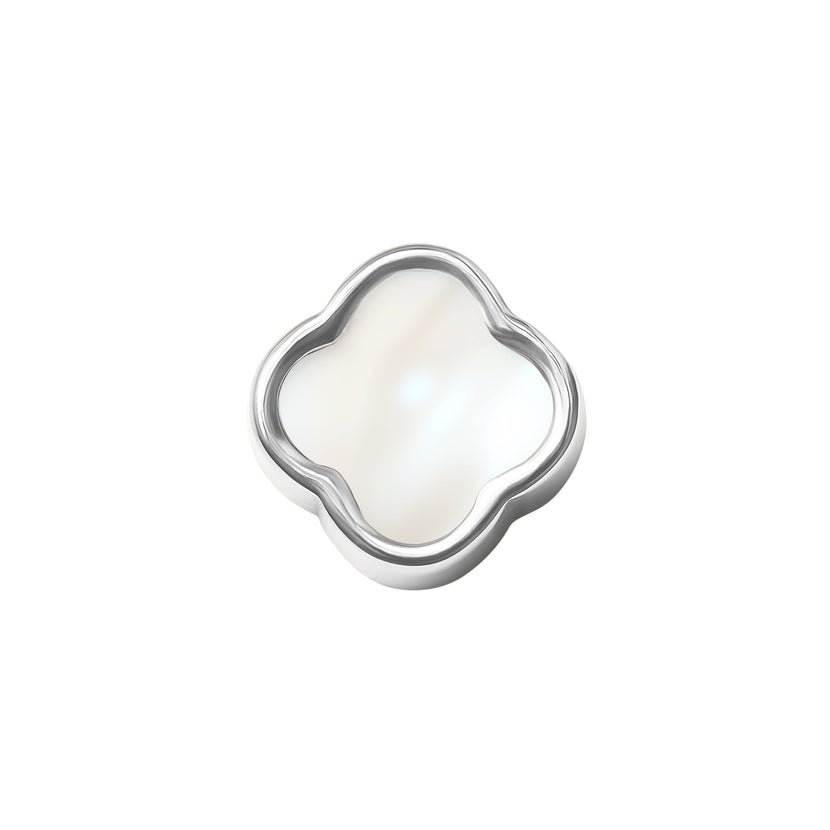 Pearl Clover Necklace Charm (Silver)