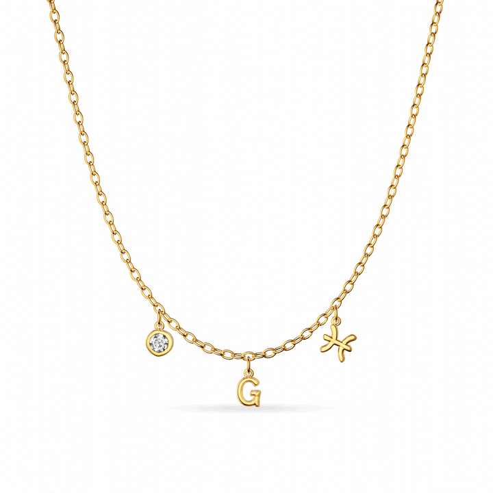 Made Mine Fine Charm Necklace (Gold)