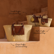Large Raffia Structured Bag (Natural)