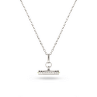 Mini Custom Stamped T-Bar Necklace (Silver)