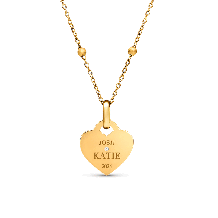 Mini Heart Token Necklace (Silver)