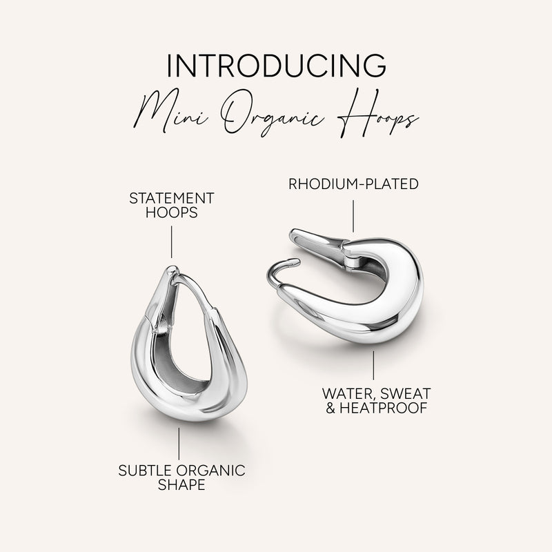Mini Organic Hoops (Silver)