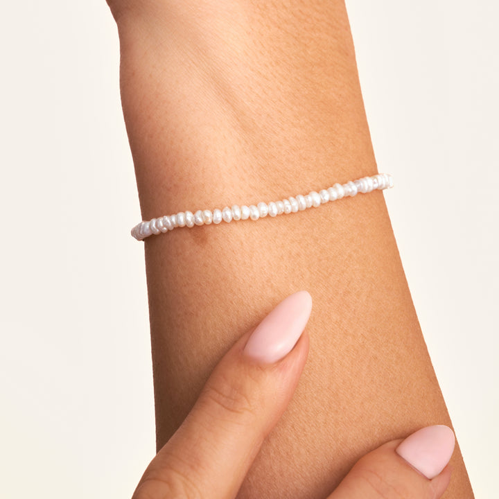 Mini Freshwater Pearl Beaded Bracelet (Gold)
