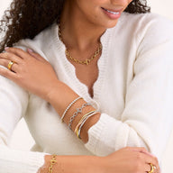 Trilogy Bangle (Gold/Rose Gold/Silver)