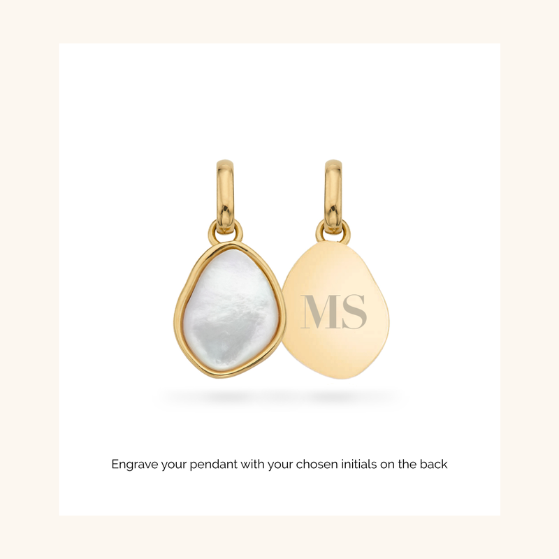 Organic Moonstone Necklace (Gold)