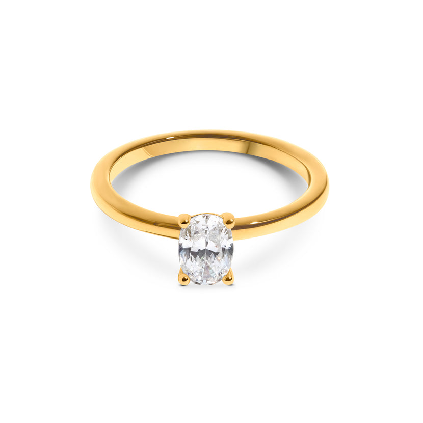 Oval Cut Solitaire Ring 1ct (Gold)