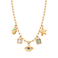 Made Mine Ocean Charm Necklace (Gold)