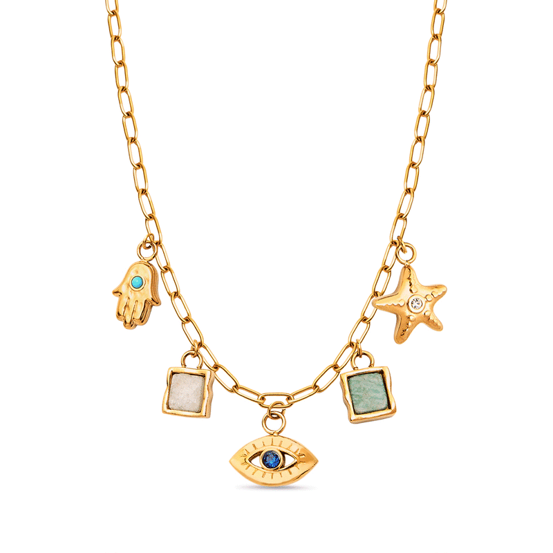 Made Mine Ocean Charm Necklace (Gold)
