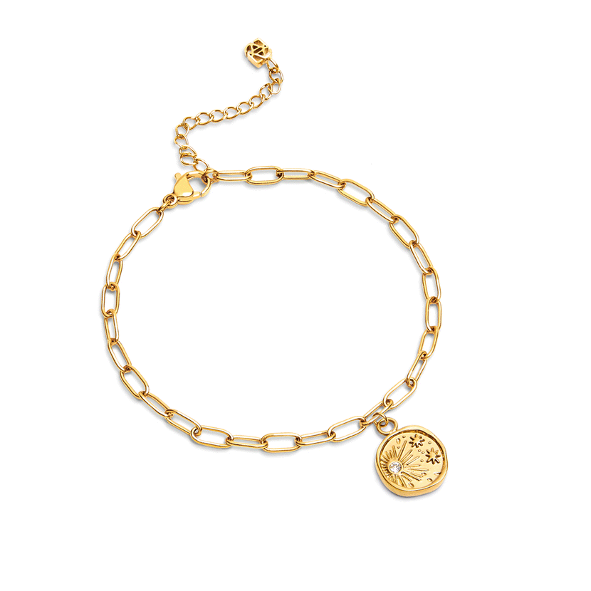 Custom Hanging Ocean Charm Bracelet (Gold)